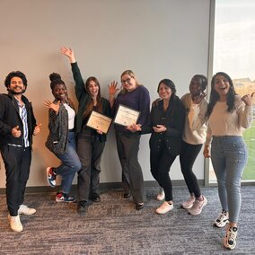 A fun picture of Iverson lab members after a successful presentation to mid-school children